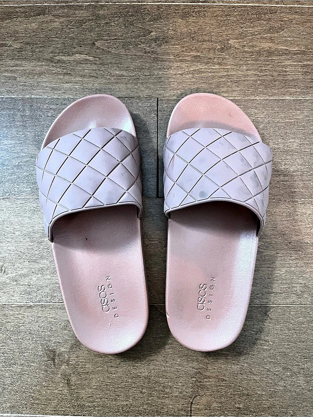 ASOS Design Women's Quilted Slide Sandals in Pink